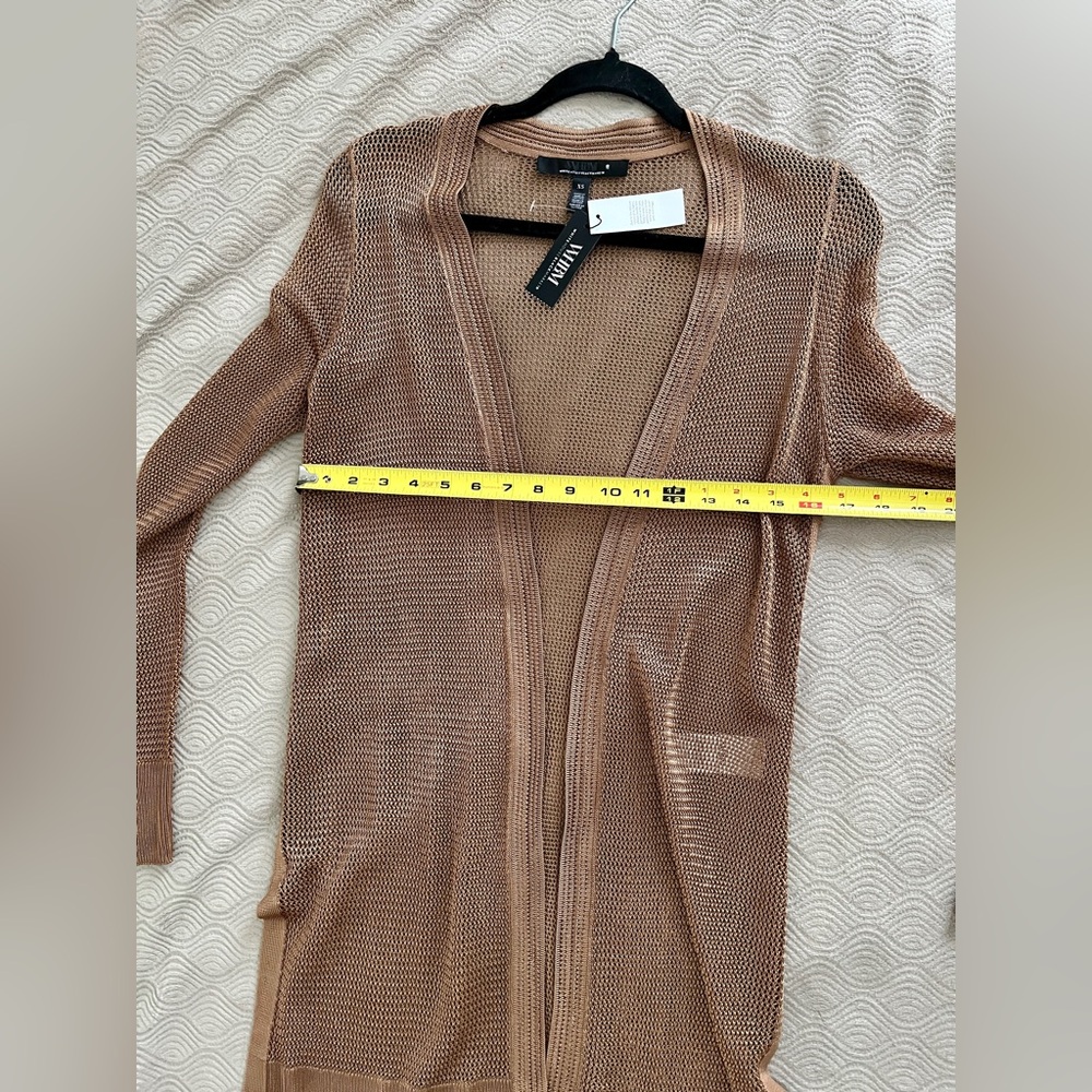 🆕 White House Black Market crochet cover up in copper size XS no belt - Picture 10 of 13